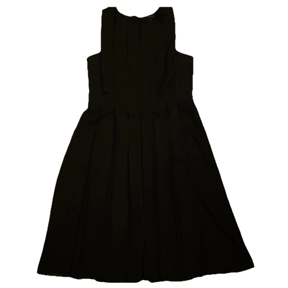 Ann Taylor Black Sleeveless Pleated Dress Lined Little Black Dress - Picture 2 of 10